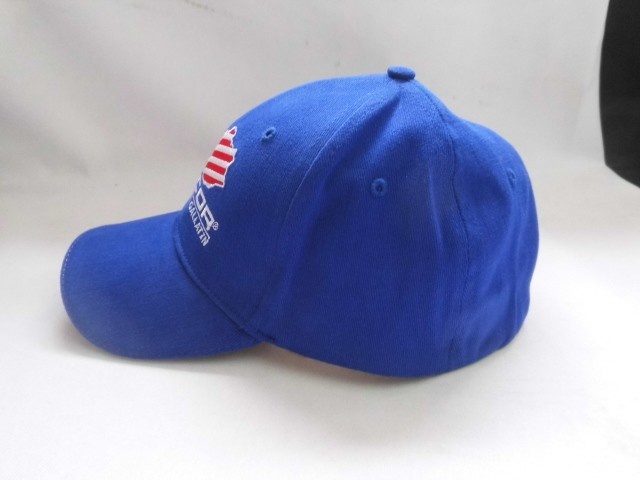 flex fit strecthed fabric fitted cap with US flag woven badge design