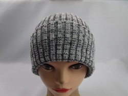 heather grey color handknit beanie