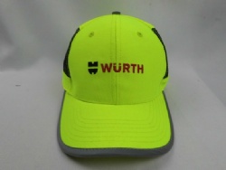 MESH INSERTS luminescent green safety cap with reflective trim