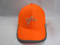 luminescent orange crown with reflective fabric trim cap safety hat