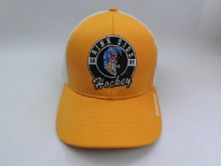 YELLOW COLOR 100% cotton/nylon mesh sporting hockey hats