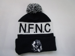 Winter thick knit custom jacquard and CUSTOM logo pom pom beanies