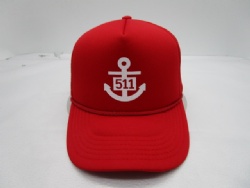 foam truker hat with rope around base of crown