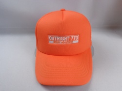 Luminescent orange trucker hat