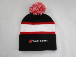 Stripe design roll up custom logo beanie