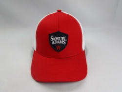 Custom new fashion baseball cap woven patch overlocked 6 panel mesh caps trucker hat