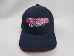Classic navy/red sunday buckle baseball cap with custom embroidery