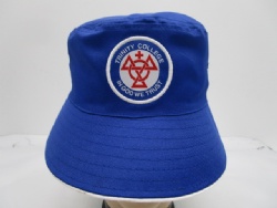 Hot Selling Polyester Cotton Flat Top Summer woven patch design Bucket Hat For Men