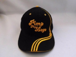 100% cotton 6 panels embroidery lines caps