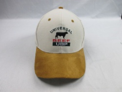 Suede peak cotton baseball cap with custom design