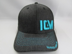 Dark grey acrylic puff logo baseball hat